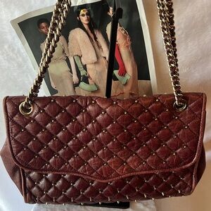 Rebecca Minkoff Quilted Affair Genuine Leather Shoulder Bag/Clutch 🔥